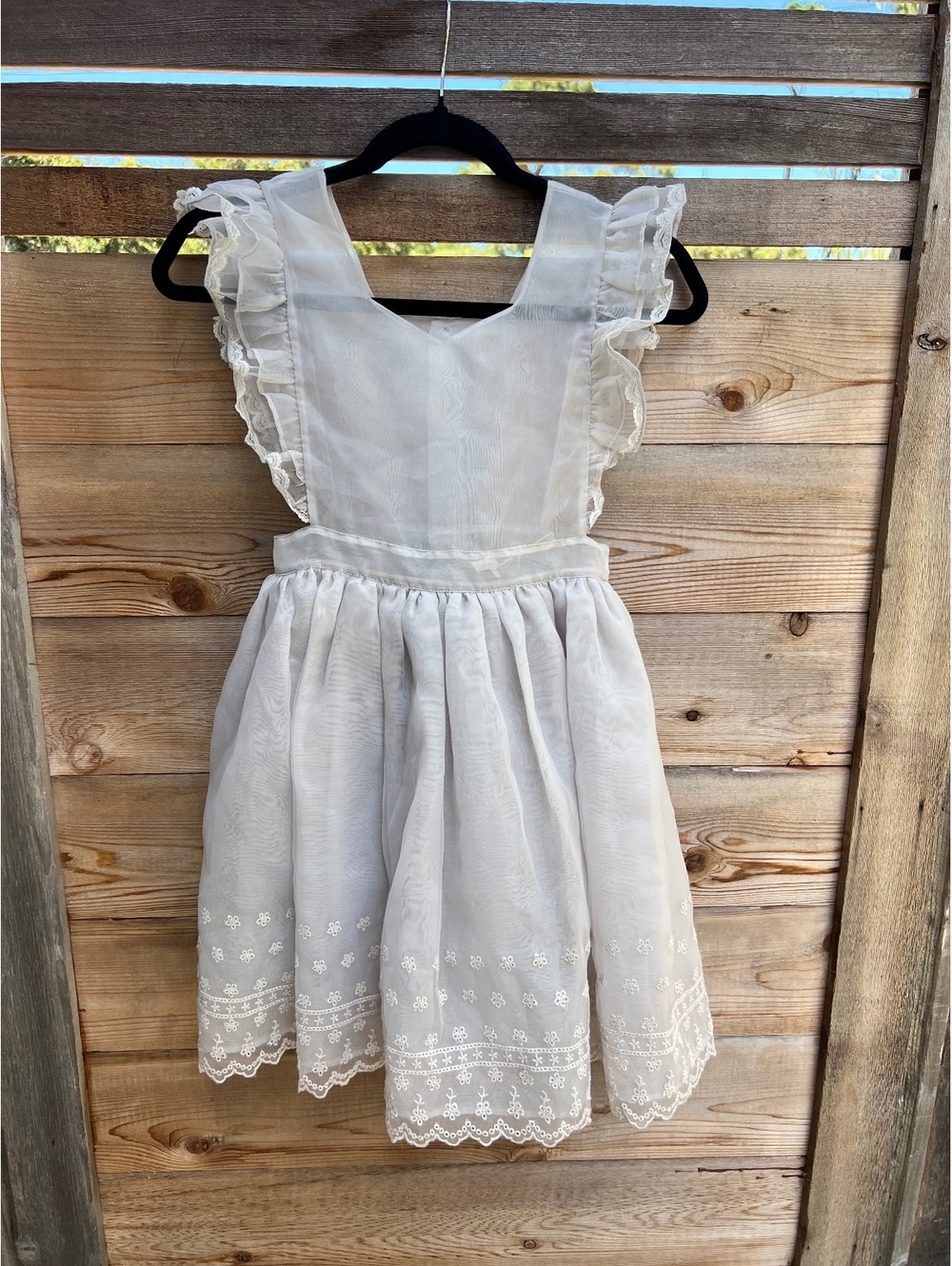 Noralee Girls Size 12 Sheer Overlay Dress with Floral Embroidery and Ruffled Str